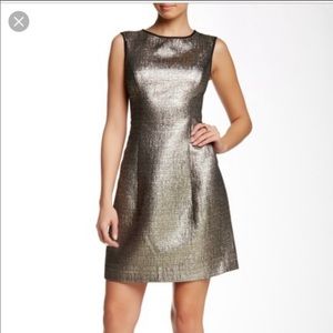 Shoshanna 8 metallic fit and flare dress